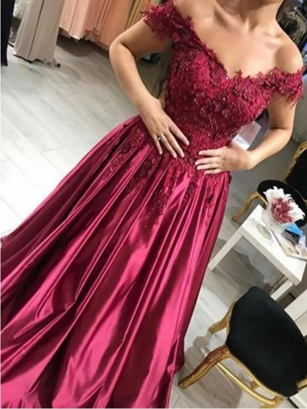 Affordable Prom Dress Off The Shoulder Straps, Evening Dress, Pageant Dance Dresses, Graduation School Party Gown, PC0012