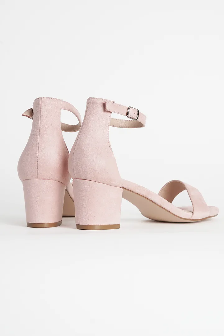 Ankle Strap Low Block Heels