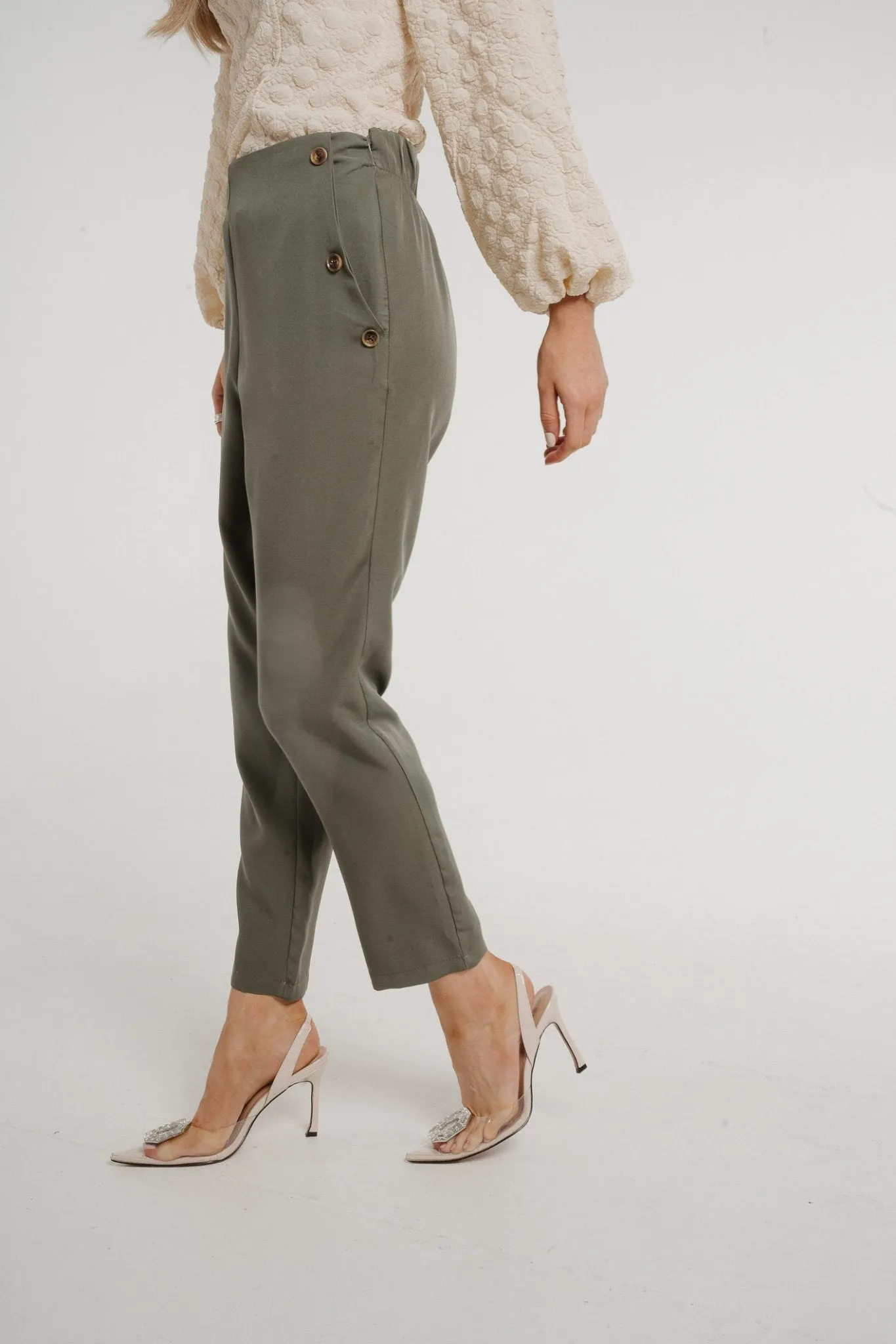 Aria Cigarette Trousers In Khaki