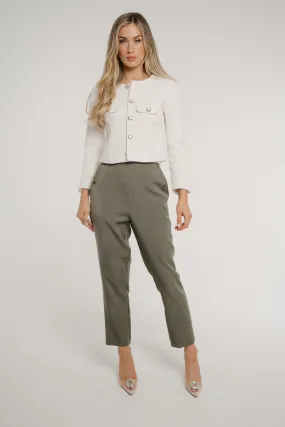 Aria Cigarette Trousers In Khaki