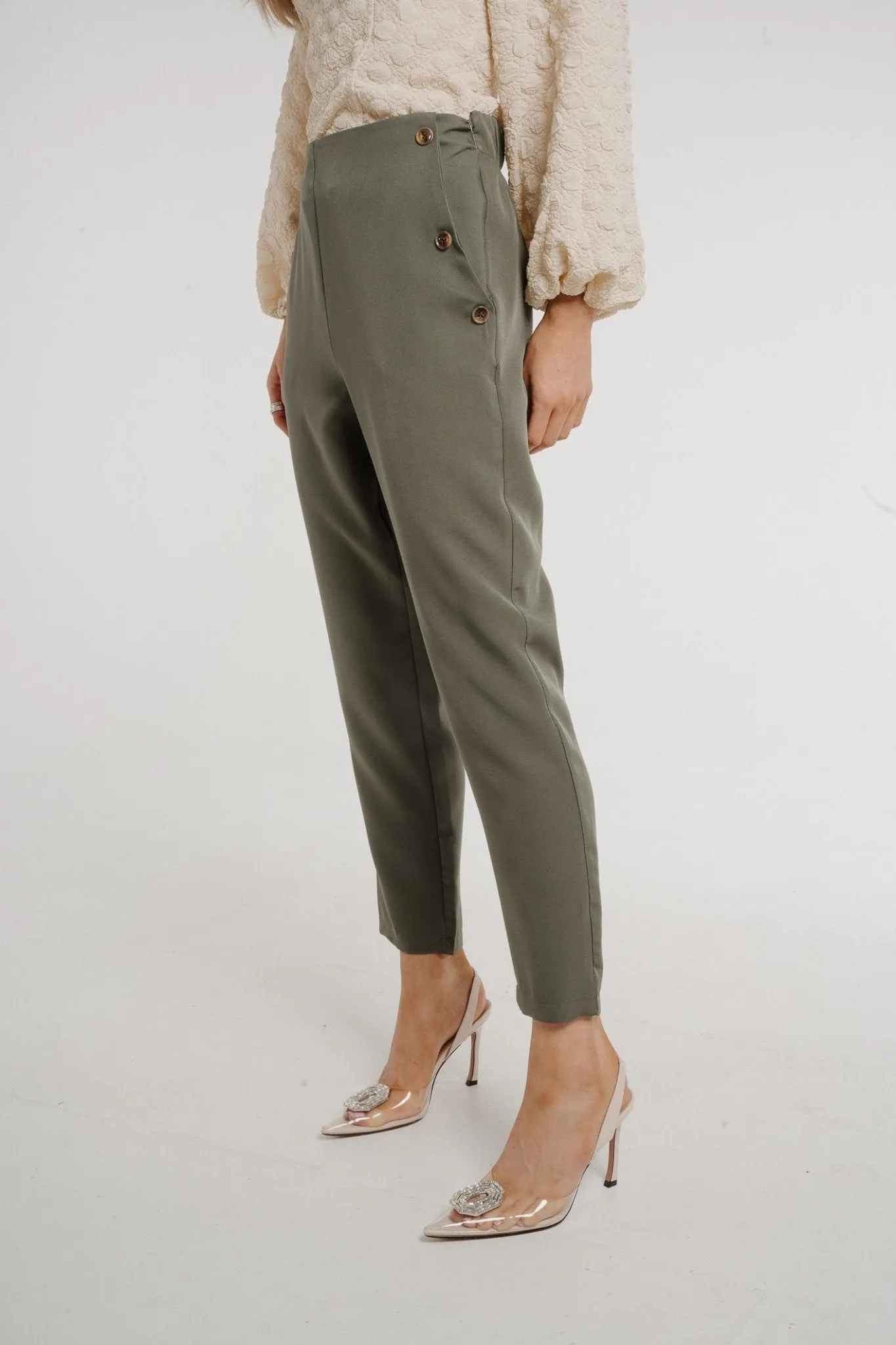 Aria Cigarette Trousers In Khaki