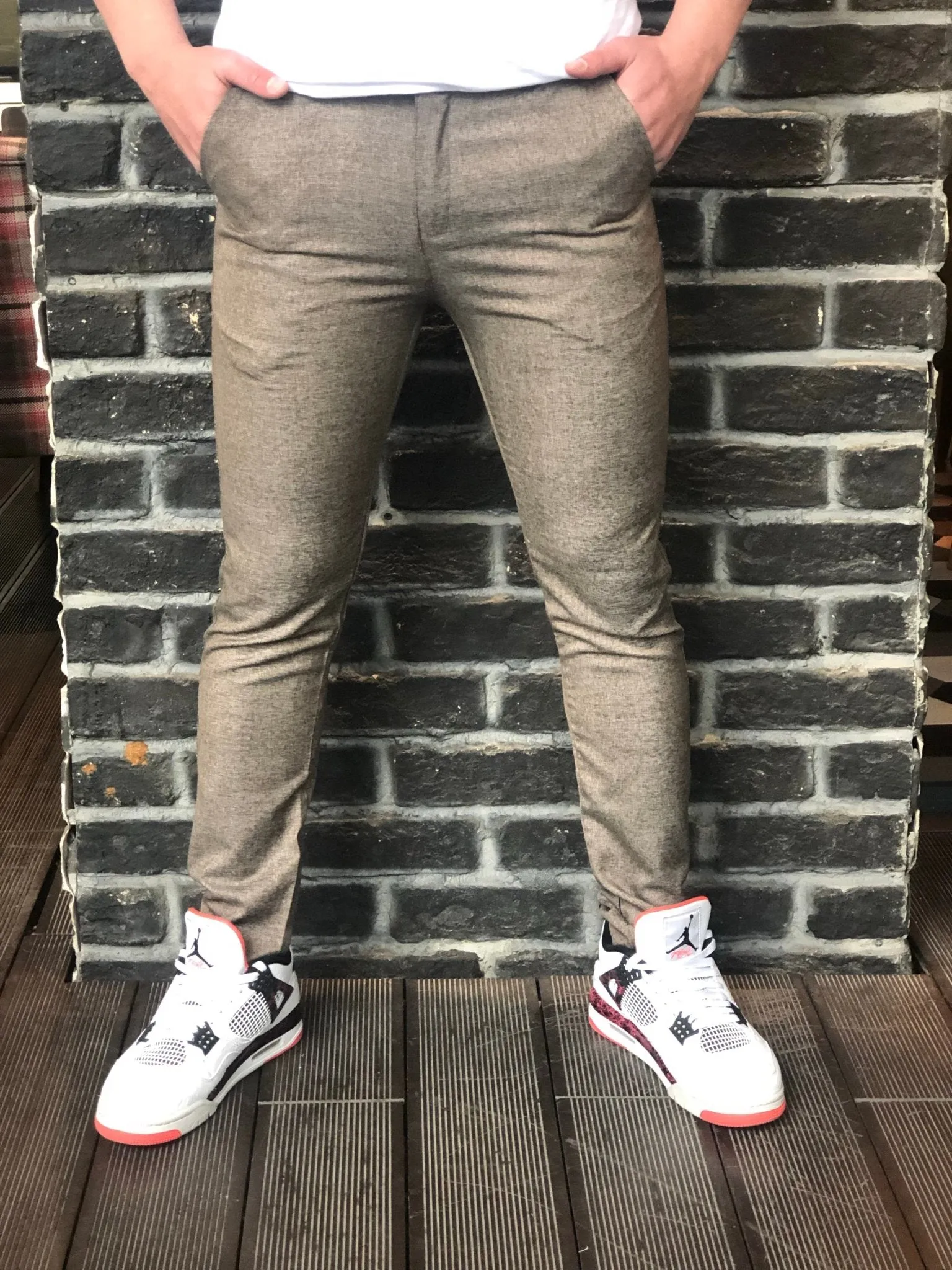 Beige Slim Fit Casual Pant DJ148 Streetwear Pant