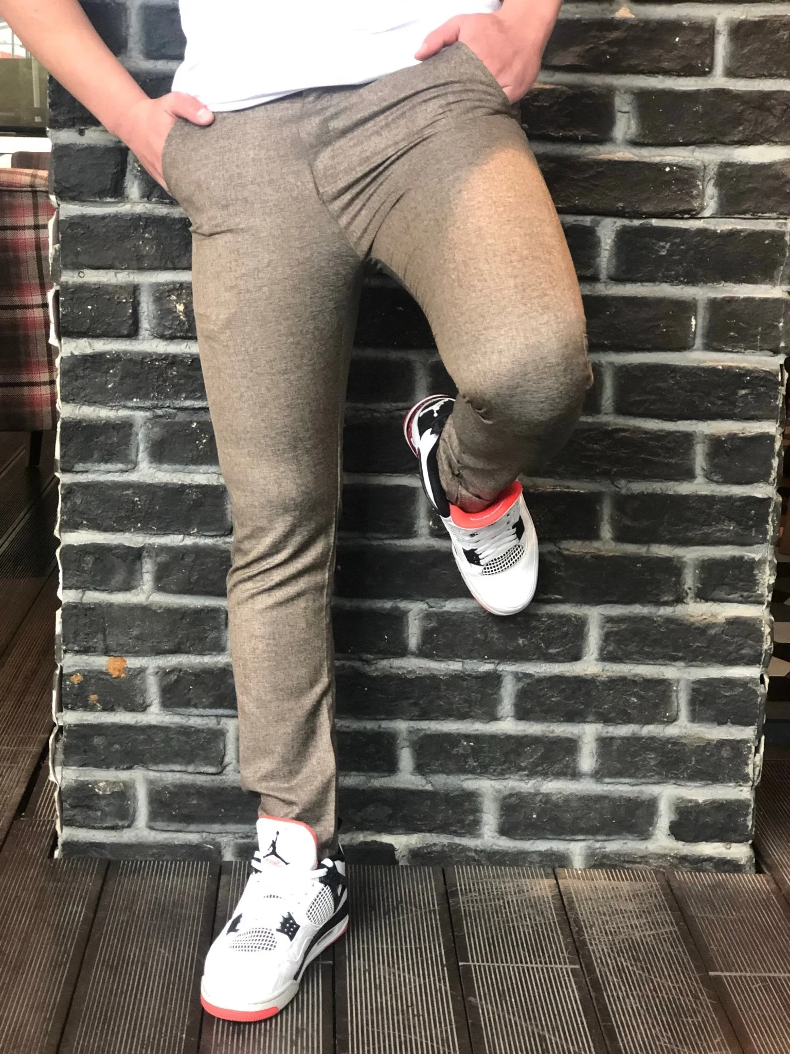 Beige Slim Fit Casual Pant DJ148 Streetwear Pant