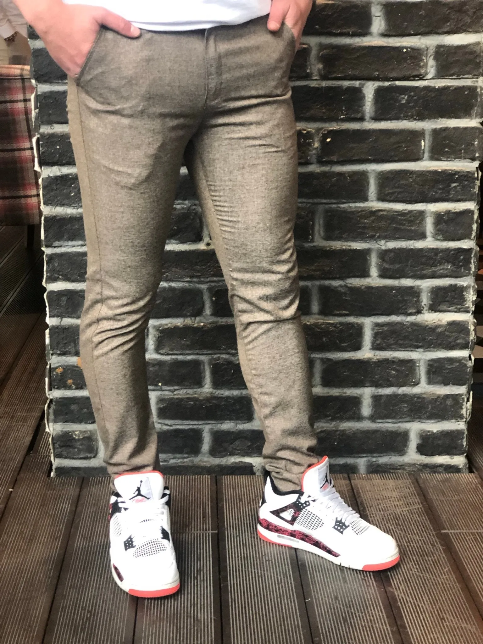 Beige Slim Fit Casual Pant DJ148 Streetwear Pant