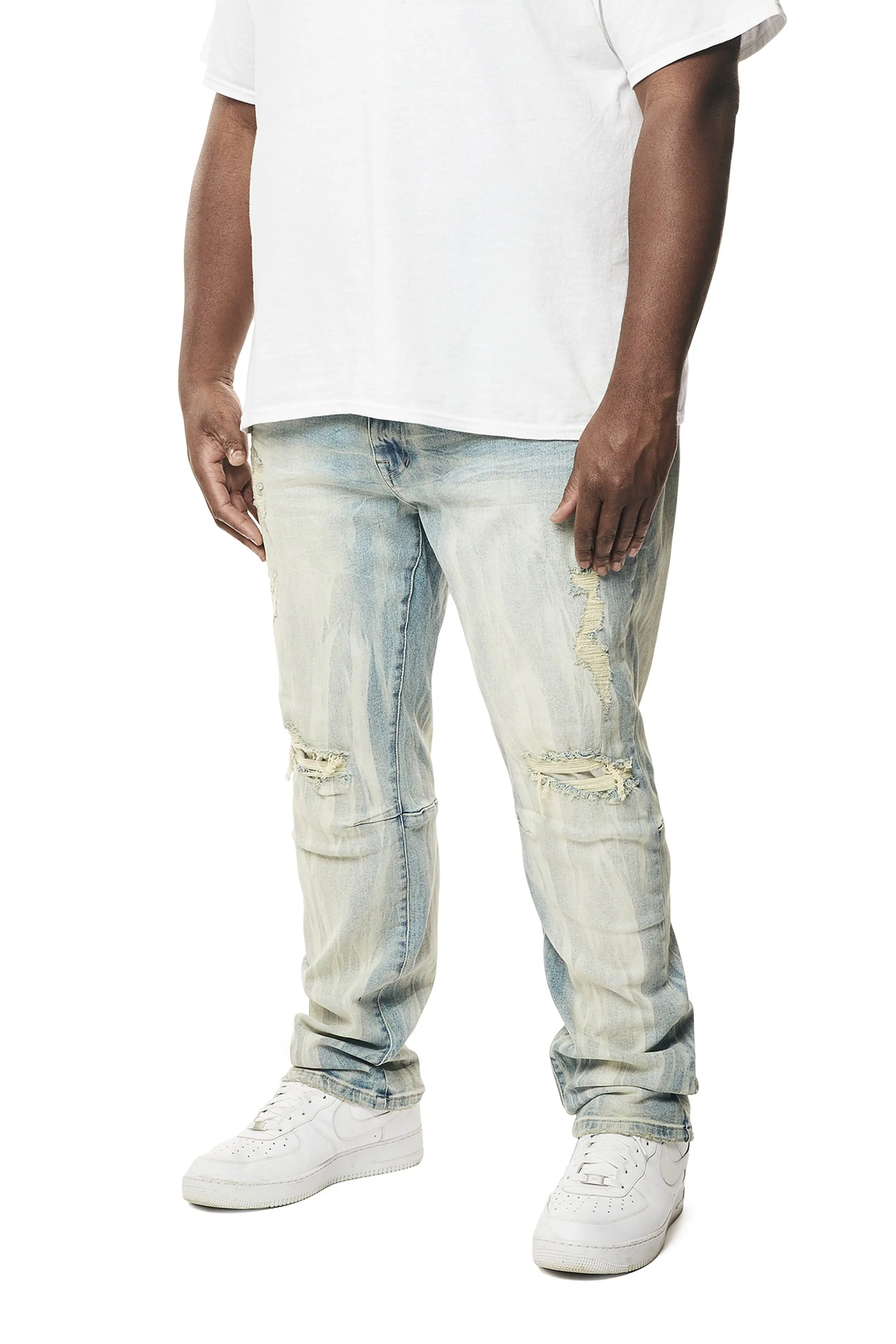 Big and Tall - Rooting Effect Denim Jeans - Seville Blue