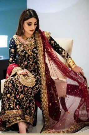 Black Hit Pakistani Style Party Wear Salawar Kameez