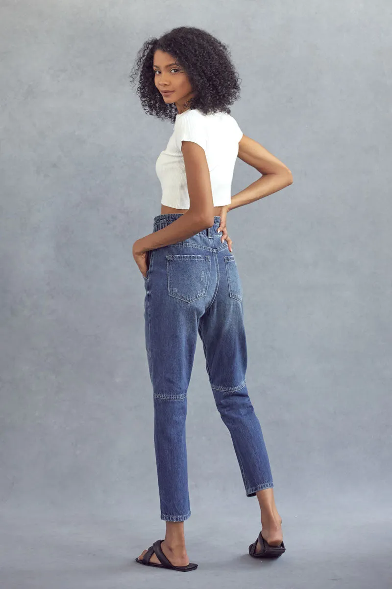 Bronte Ultra High Rise Paperbag Mom Jeans