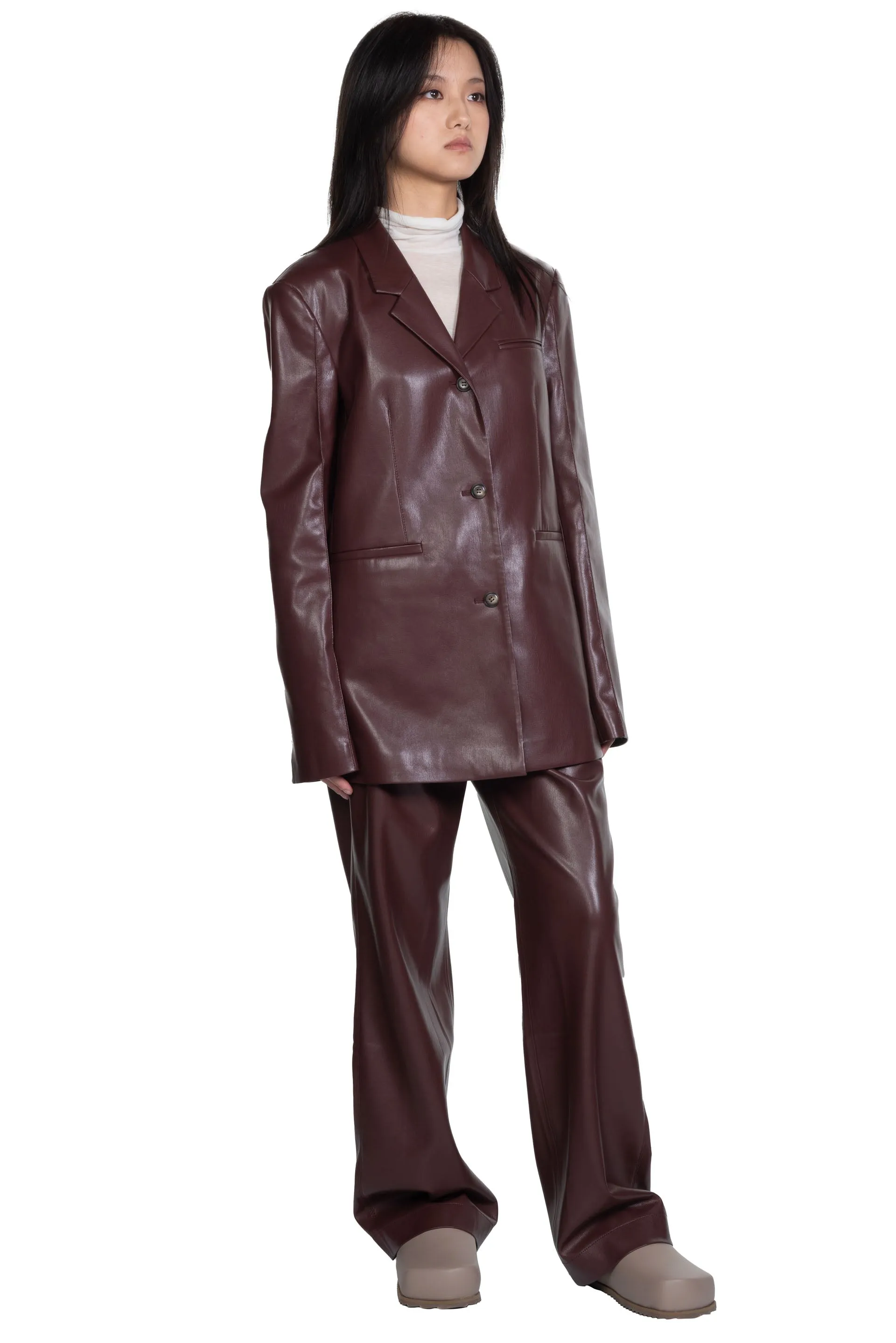 Calie Alt-Leather Pants Plum Chutney