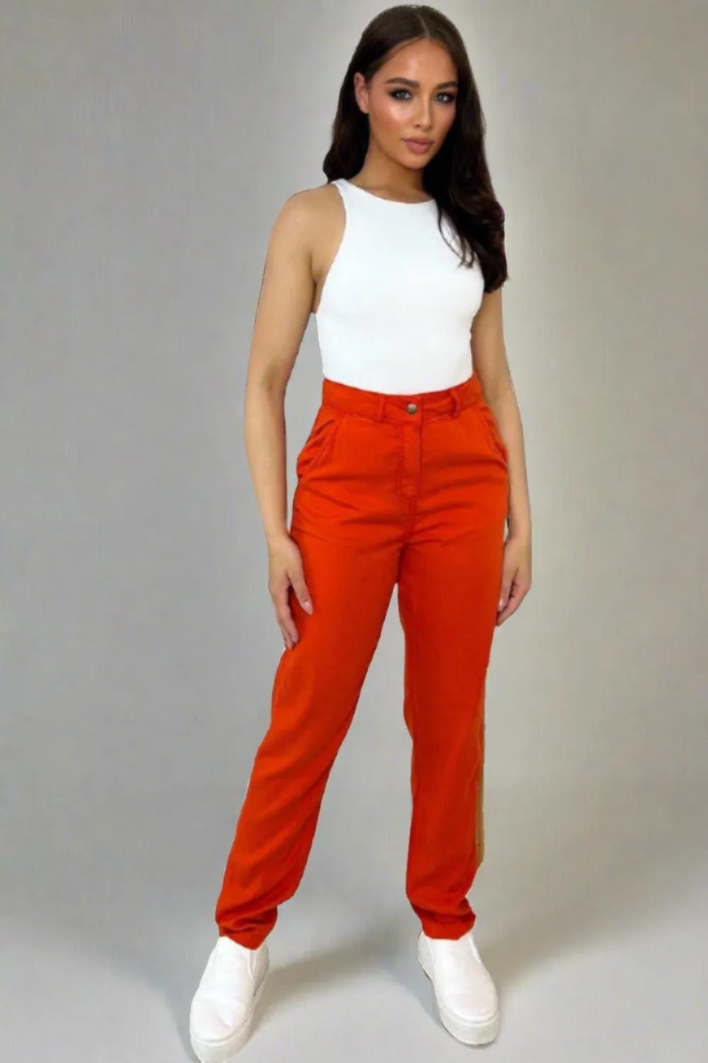 Casual Fit Straight Leg Slacks Trousers