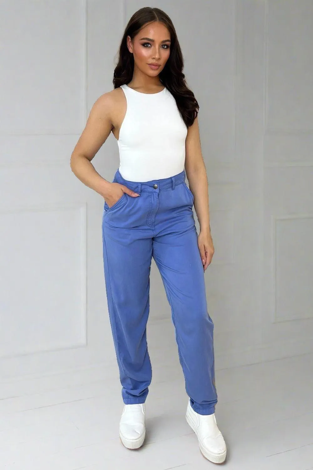 Casual Fit Straight Leg Slacks Trousers