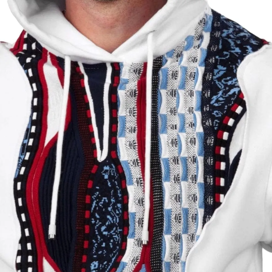 Coogi Native Blues Classic Stitched Fleece Hoodie (White) CG-KT-005