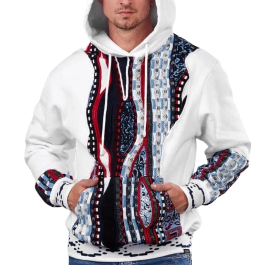 Coogi Native Blues Classic Stitched Fleece Hoodie (White) CG-KT-005