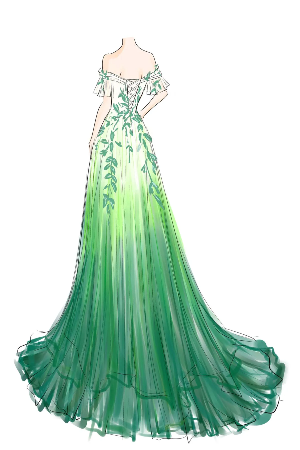 Custom Wedding Dress Creation- Sketch