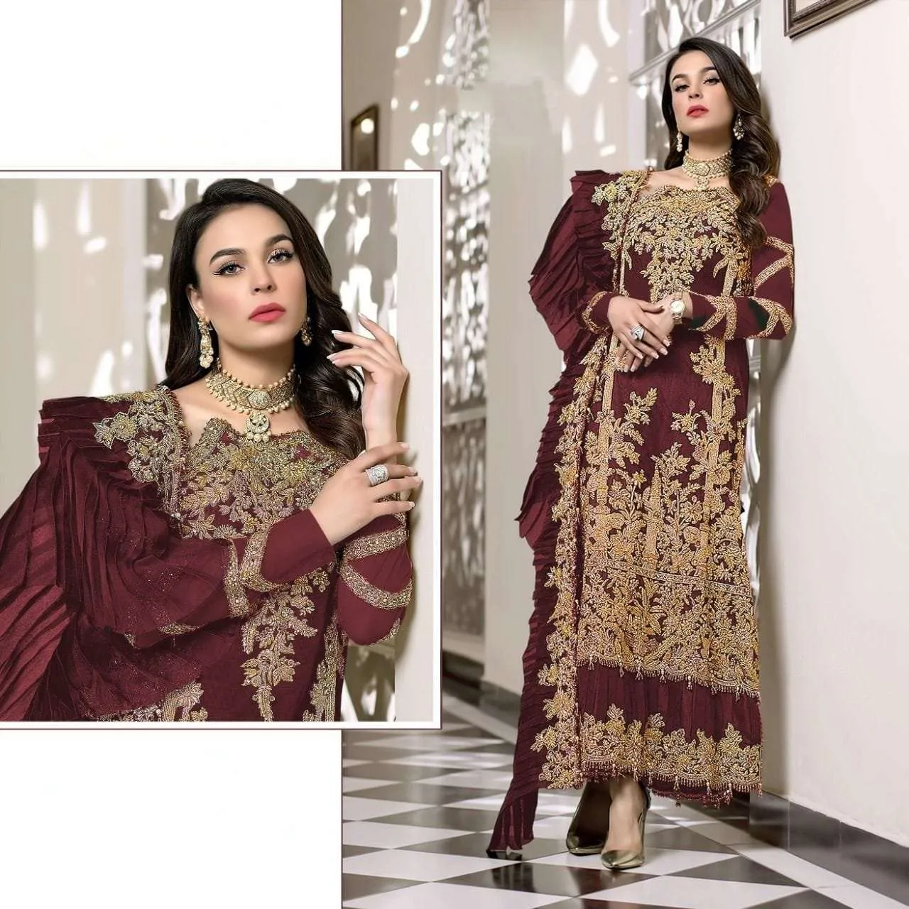 Elegant Pakistani Designer Party Wear Suit