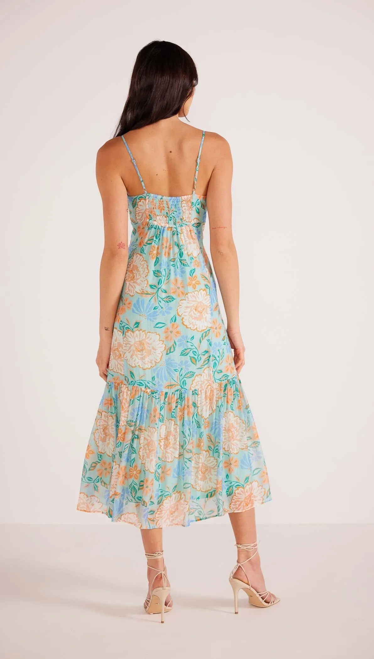 Evelyn Strappy Midaxi Dress | Mint/Multi