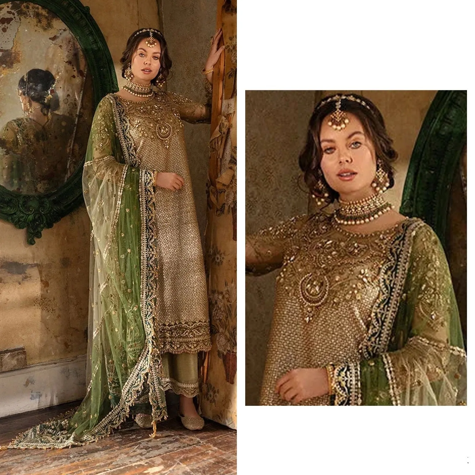 Green Latest Pakistani Punjabi Suits Salwar Kameez Designer Wear