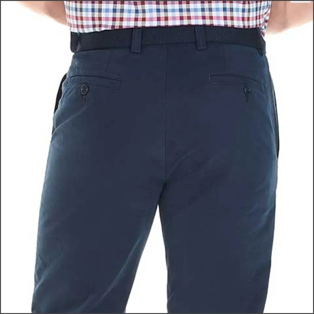 Gurteen Longford Summer Navy Stretch Cotton Chino*