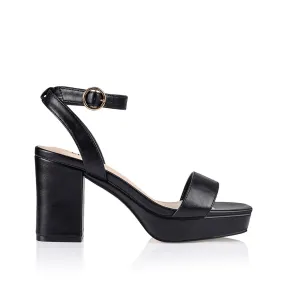 Hendy Platform Heels  - Black Smooth