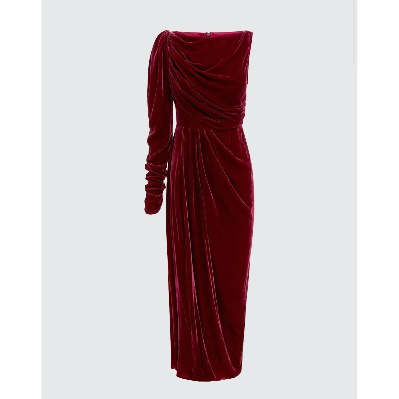 LEO LIN Victoria Velvet One Shoulder Maxi Dress