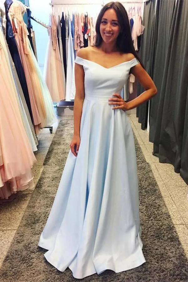 Light Blue Prom Dress, Evening Dress ,Winter Formal Dress, Pageant Dance Dresses, Graduation School Party Gown, PC0104