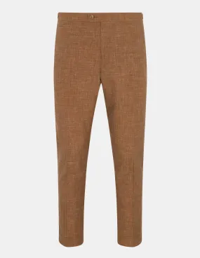 Light Orange Wool Silk Linen Trousers