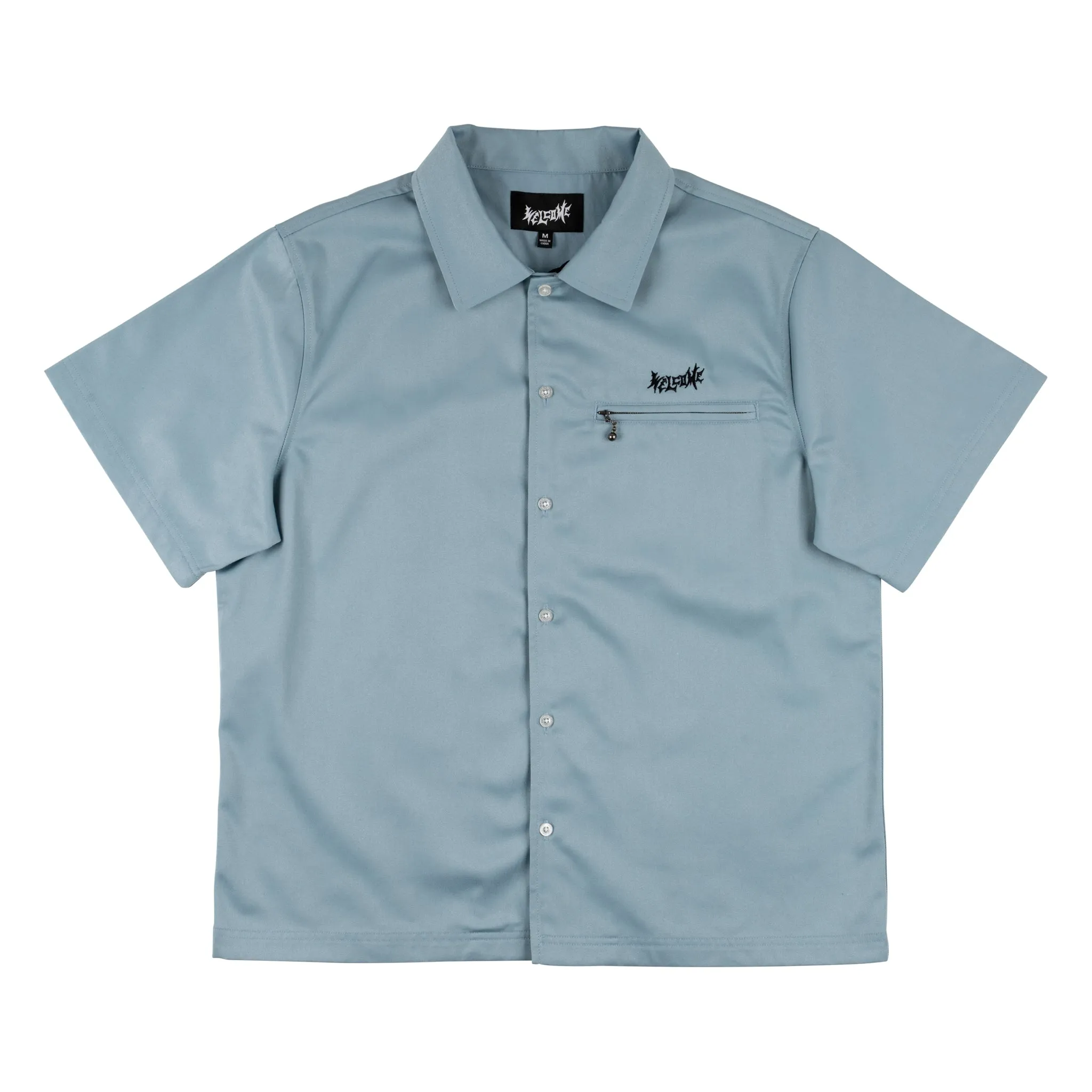 Mace Embroidered Twill Work Shirt - Slate