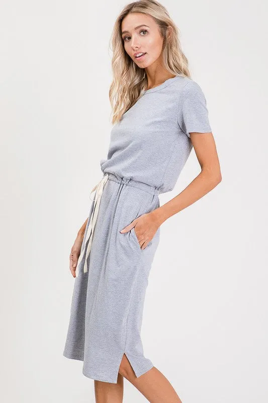 Melody Casual Midi Dress in Grey