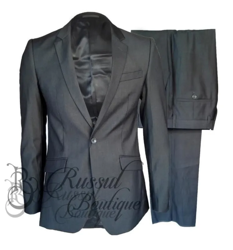 Men's Suit with Single Button | Grey