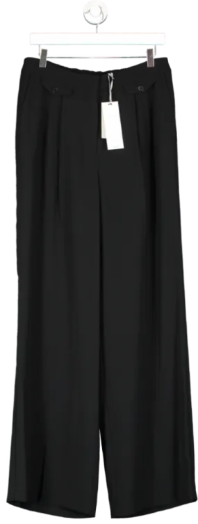 Mint Velvet Black Pocket Detail Wide Leg Trousers UK L