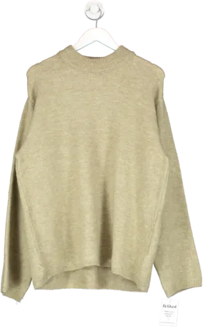 NA-KD Beige Knitted Sweater UK M