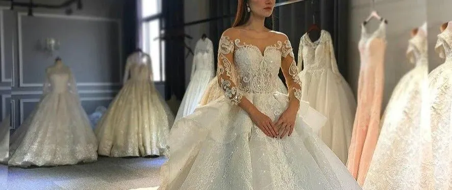 New Model Wedding dress With Long Train