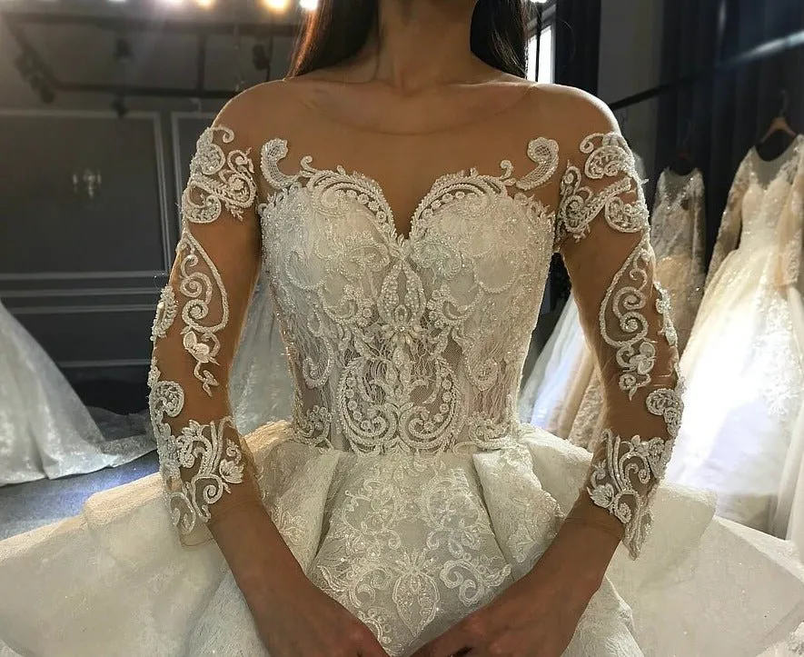 New Model Wedding dress With Long Train