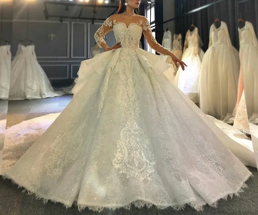 New Model Wedding dress With Long Train