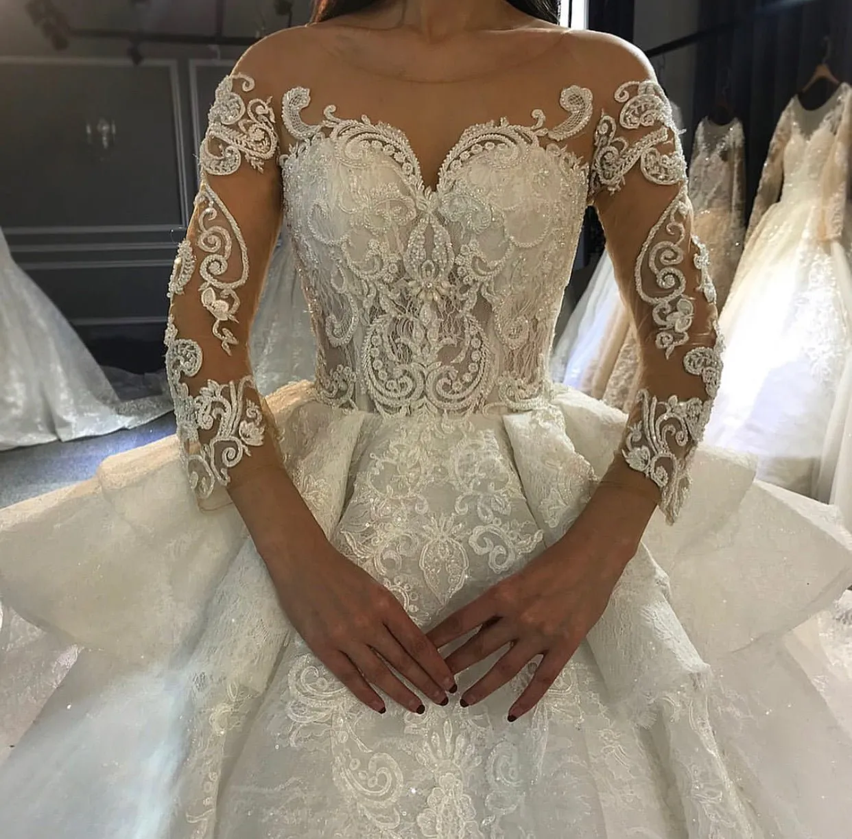 New Model Wedding dress With Long Train