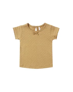 Pointelle Tee – Gold