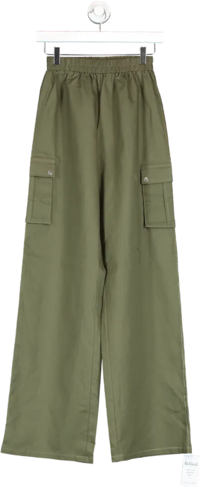 PrettyLittleThing Green Pocket Detail Cargo Trousers UK 6