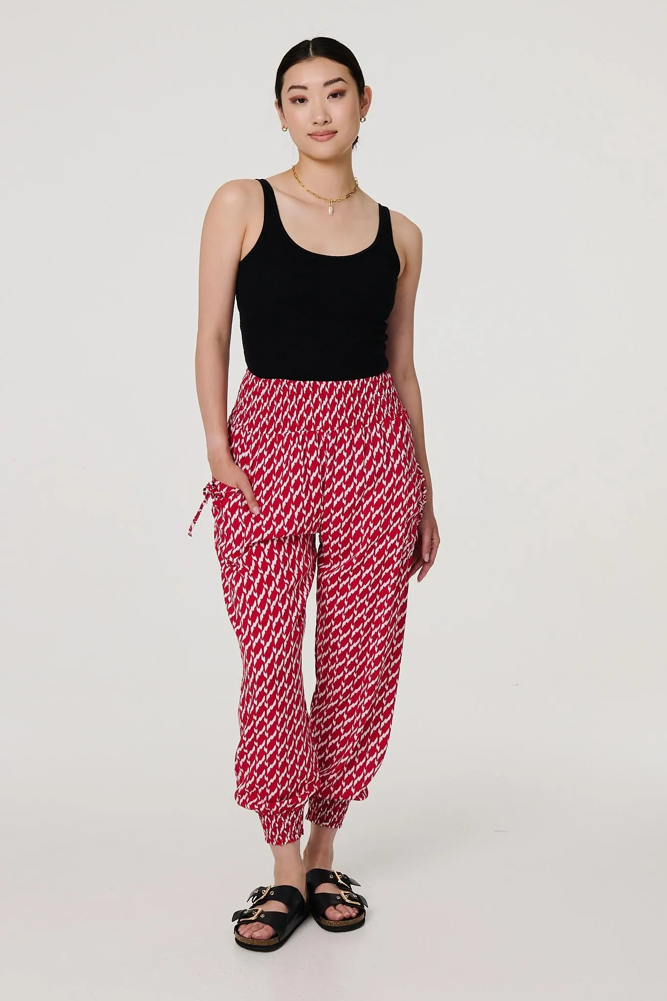 Printed Tapered Harem Trousers