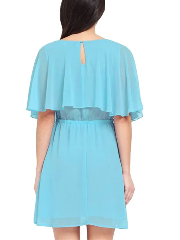 Round neck Slim Fit Chiffon Dress