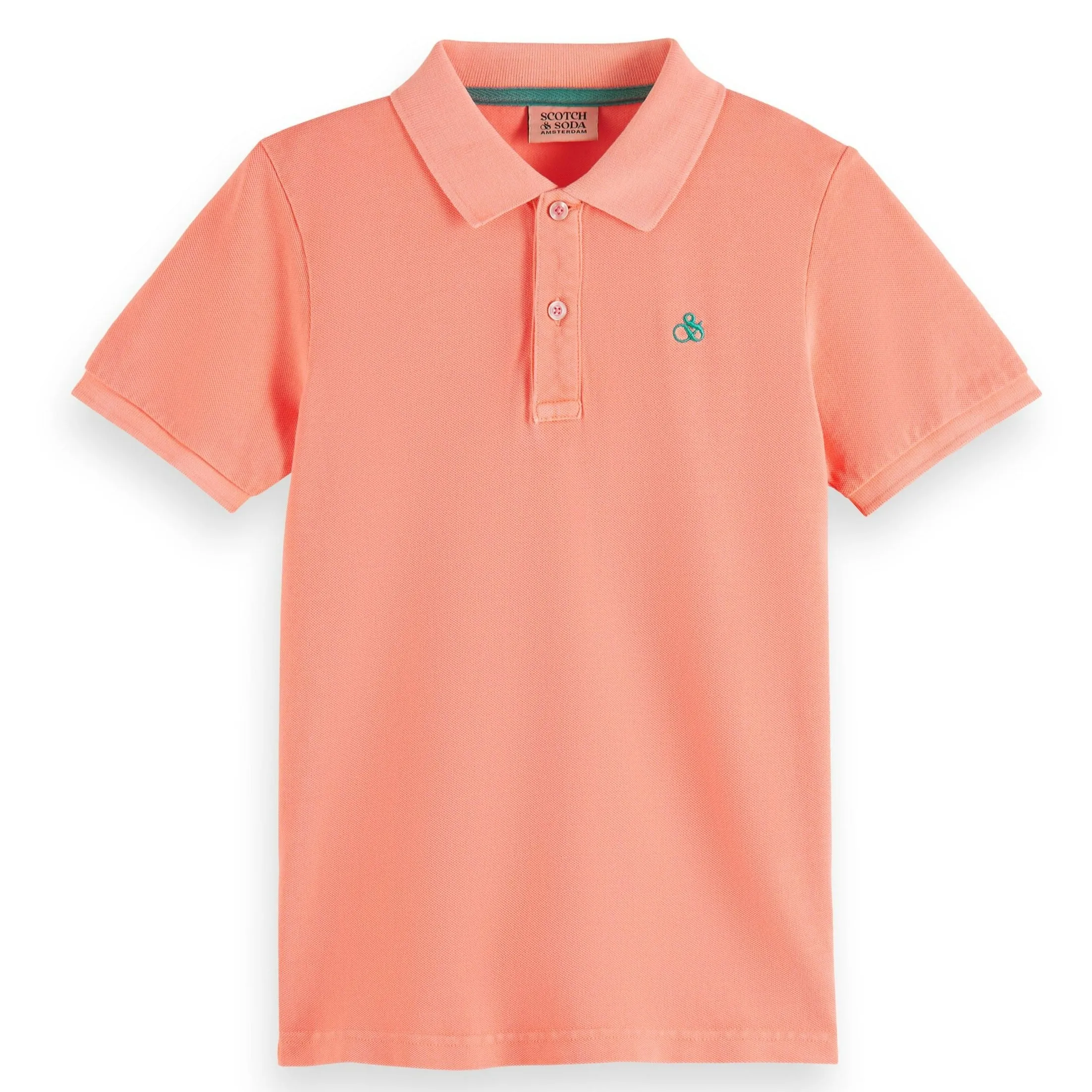 Scotch & Soda Boys Short Sleeve Pique Coral Polo_ 24170557