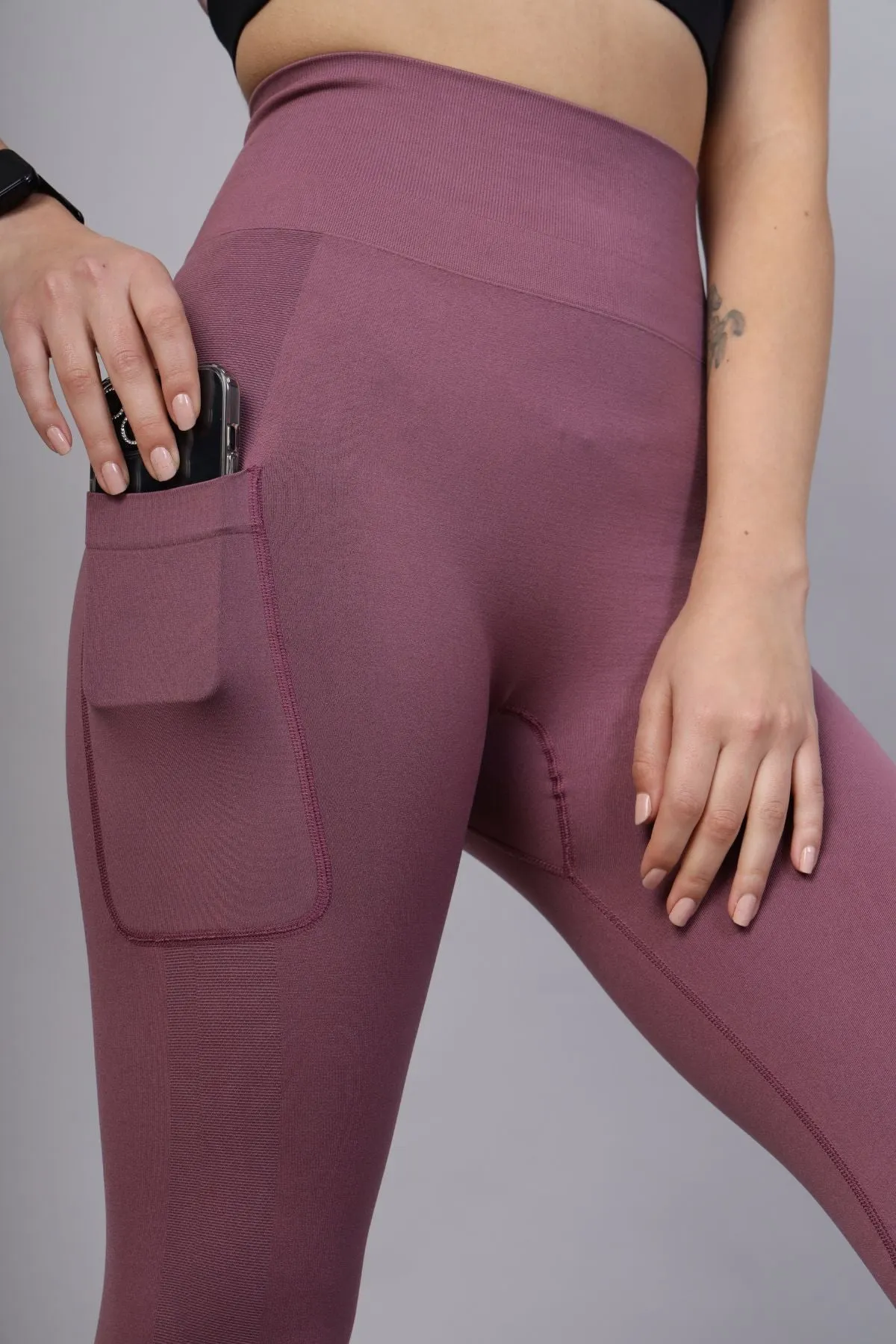 Seamless High Waisted Tummy Compression Tulipwood Postpartum Leggings