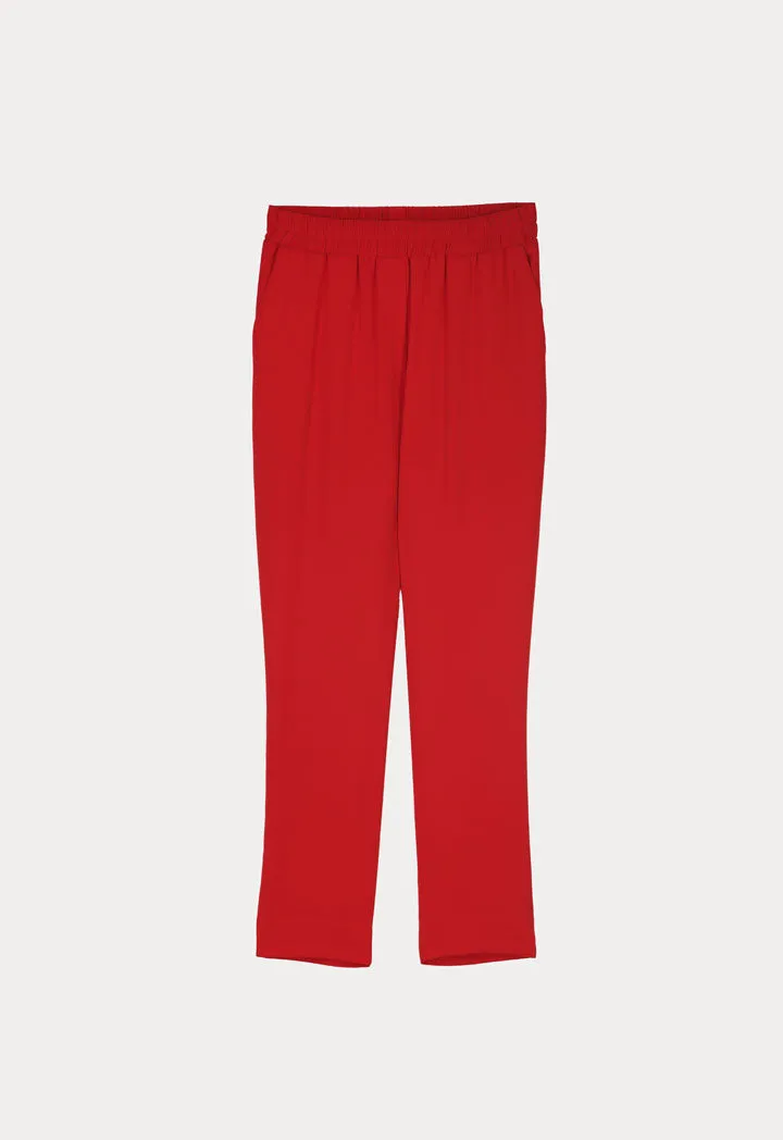 Solid Elasticated Waist Trouser