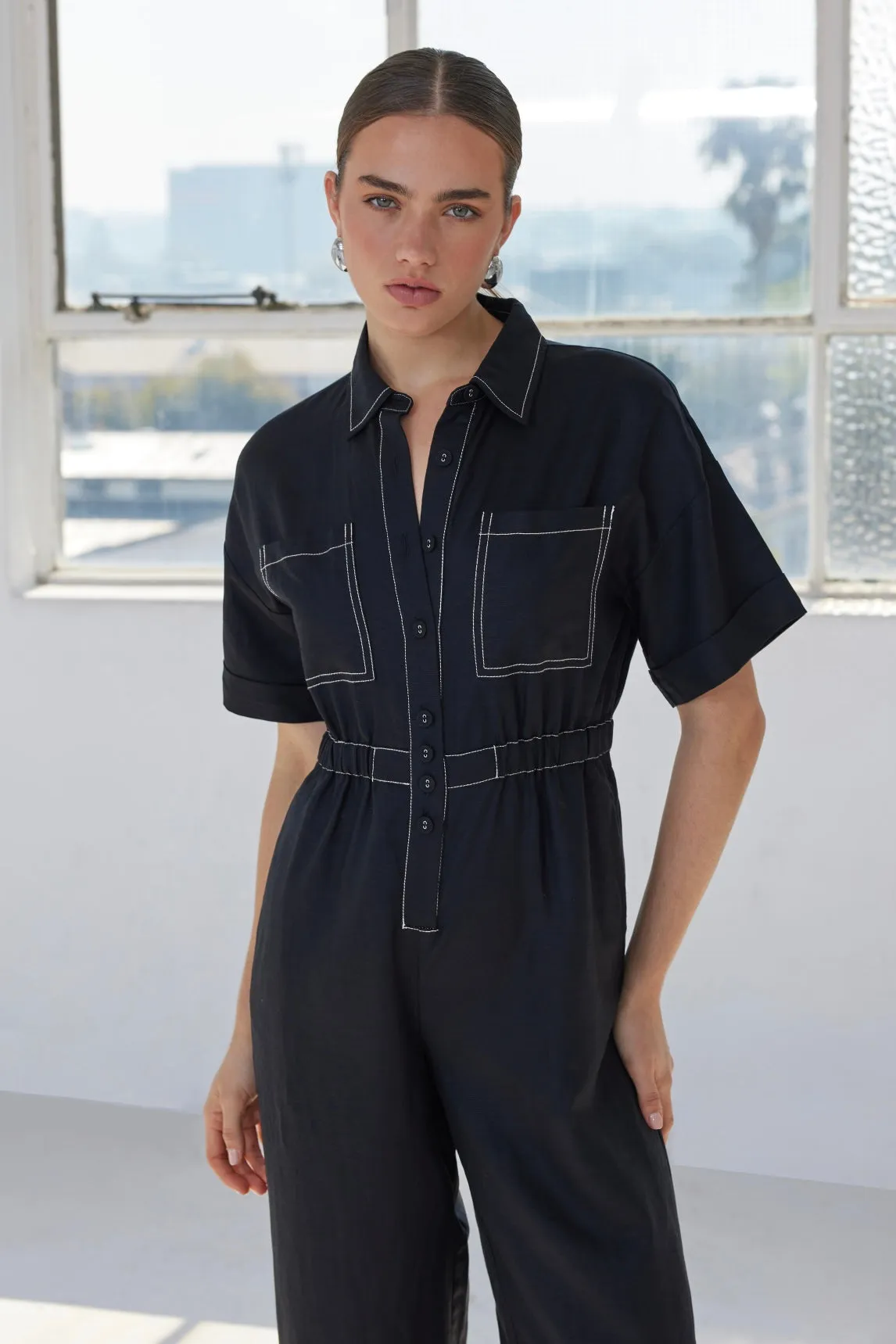 Theory Linen Jumpsuit - Black