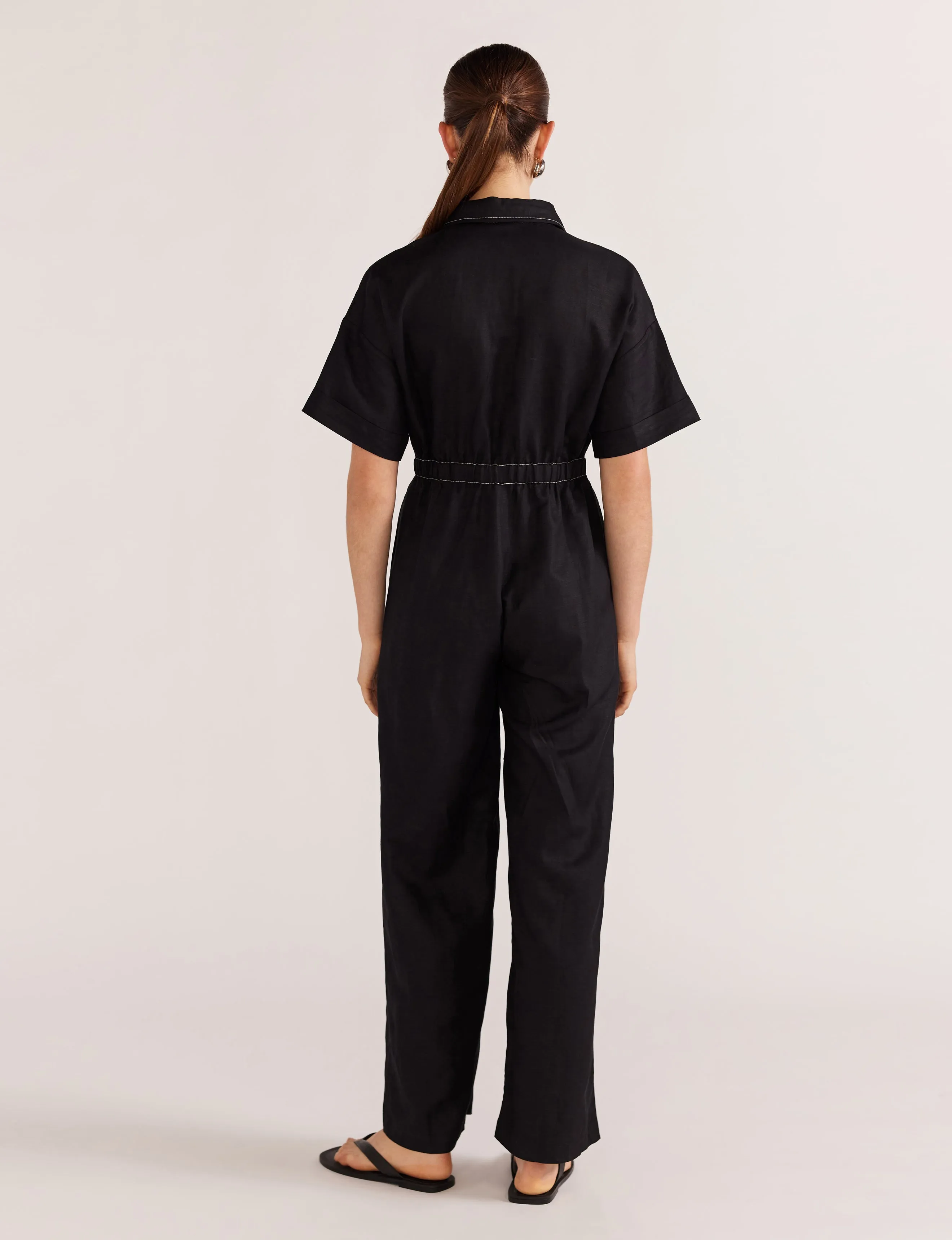 Theory Linen Jumpsuit - Black