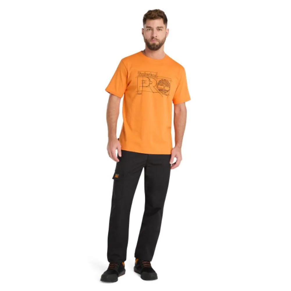 Timberland PRO Men's Short-Sleeve Innovation Pro Blueprint Work T-Shirt - Orange