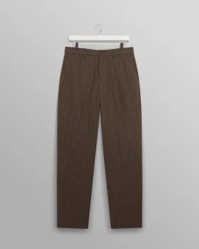 WAX ARI TROUSERS CHALK STRIPE BROWN