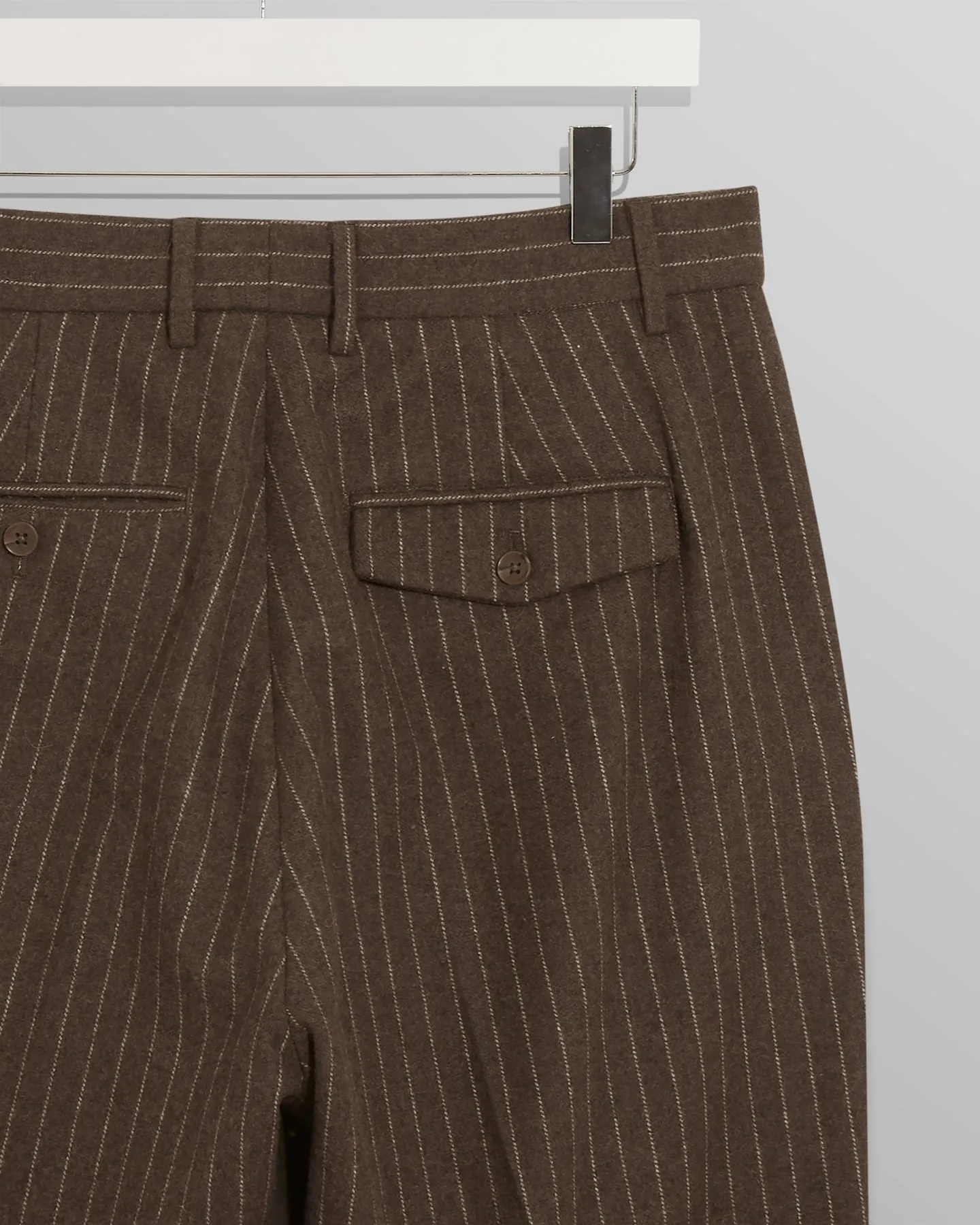 WAX ARI TROUSERS CHALK STRIPE BROWN