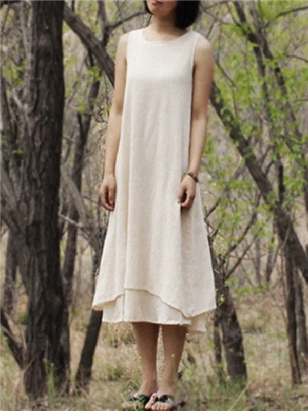 WealFeel Literary All-match Sleeveless Dress