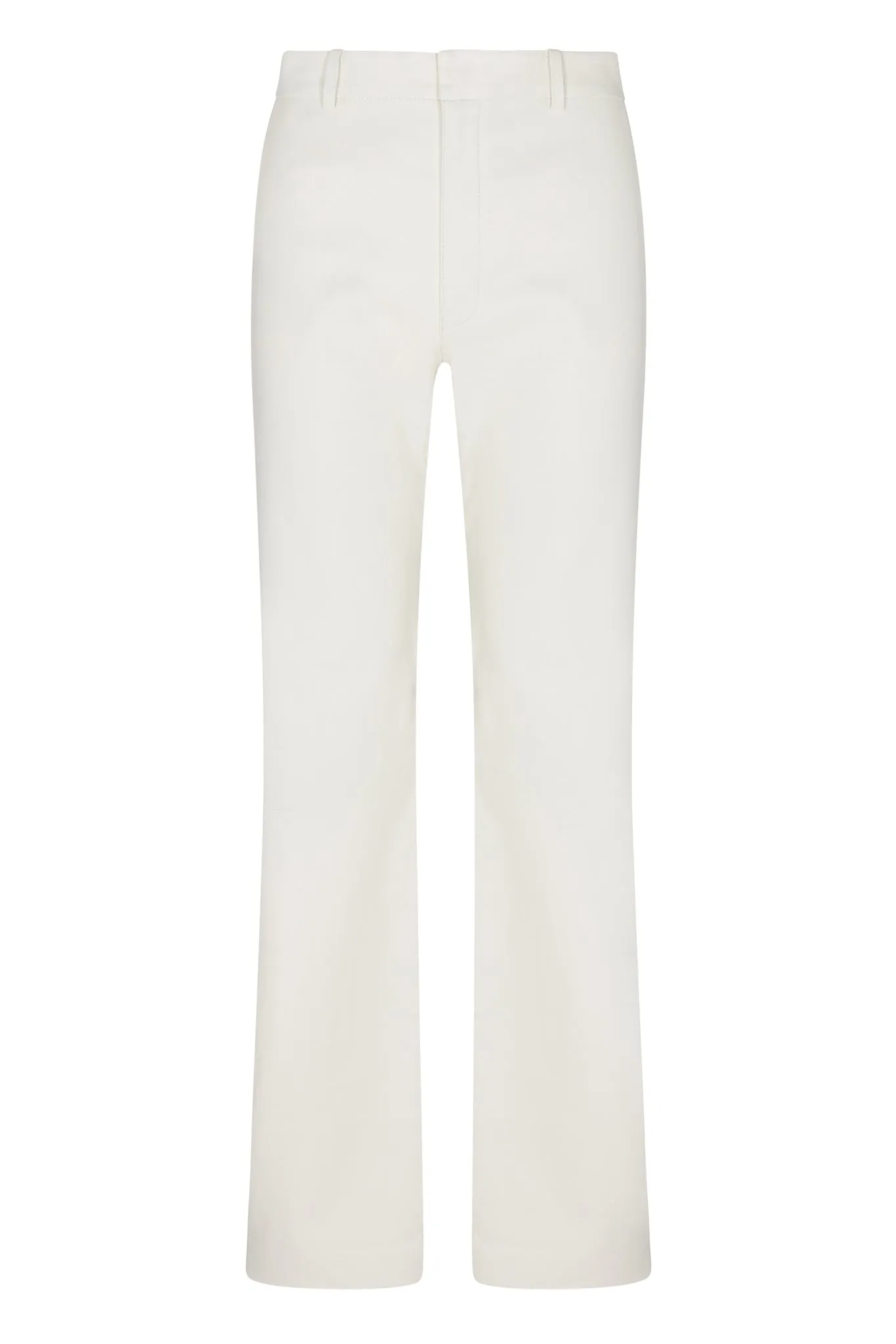 White Leather Classic Trousers