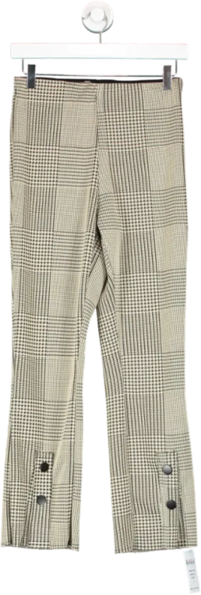 ZARA Multicoloured Houndstooth Button Detail Trousers UK S